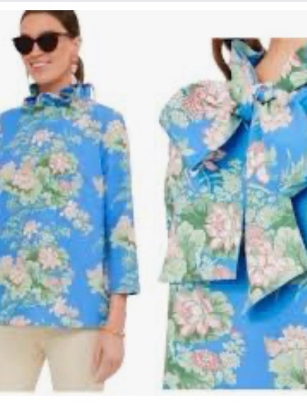 Tuckernuck floral tie back blouse